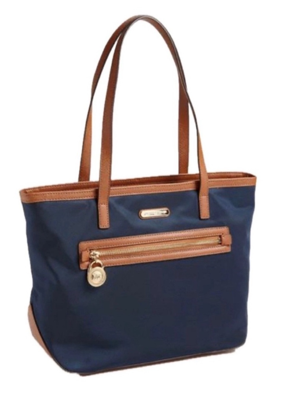 Michael Kors Navy Signature Logo Nylon Kempton Tote Bag
